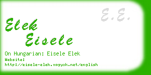 elek eisele business card